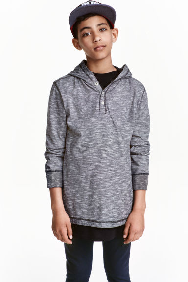 Jersey hooded top